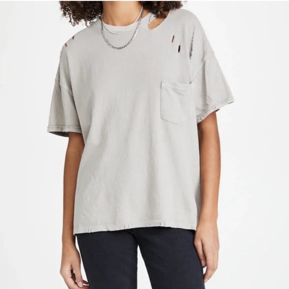 Thrashed free people Rubi tee in cashmere gray vintage